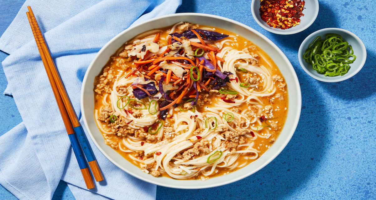 Spicy Beef Dan Dan Noodle Ramen with Szechuan Spices, Sesame & Charred Cabbage-image