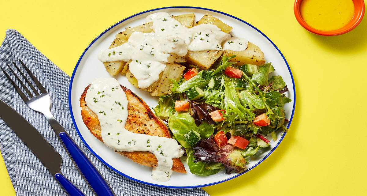 Parmesan Chive Chicken & Potatoes Elevated Dinners, Impressively Easy