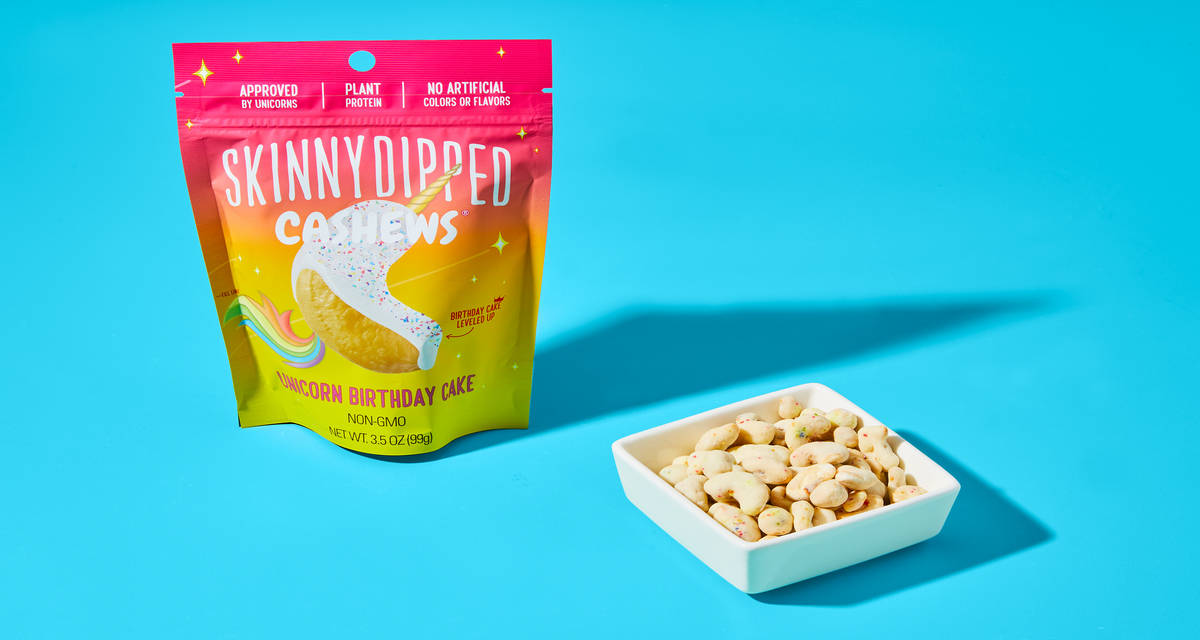 SkinnyDipped Unicorn Birthday Cake Cashews The skinny on snacking. | 1 Bag