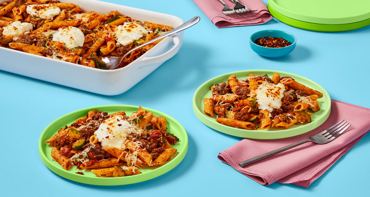 Beef & Zucchini Baked Penne 2x the delicious servings!-image
