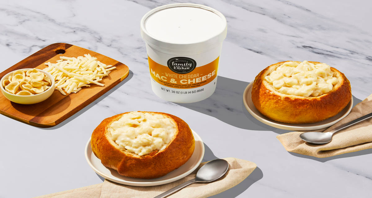 White Cheddar Mac in a Bread Bowl It doesn’t get cheddar than this! | 2-3 Servings