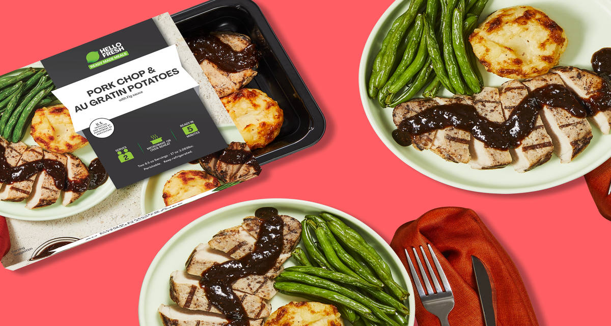 Grilled Pork Chops - Ready To Heat 2 Servings | with Potatoes Au Gratin & Fig Sauce