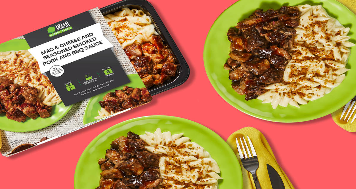 Mac & Cheese and Seasoned Smoked Pork - Ready to Heat 2 Servings | and BBQ Sauce