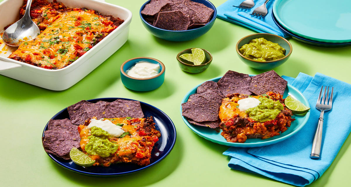 Nacho Party Pork Casserole 2x the delicious servings!