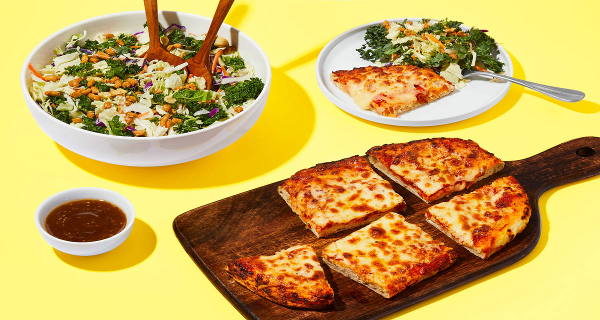 Cheese Pizza + Crunchy Sesame Salad Your couch, now a bonafide pizza joint. | 2 Servings