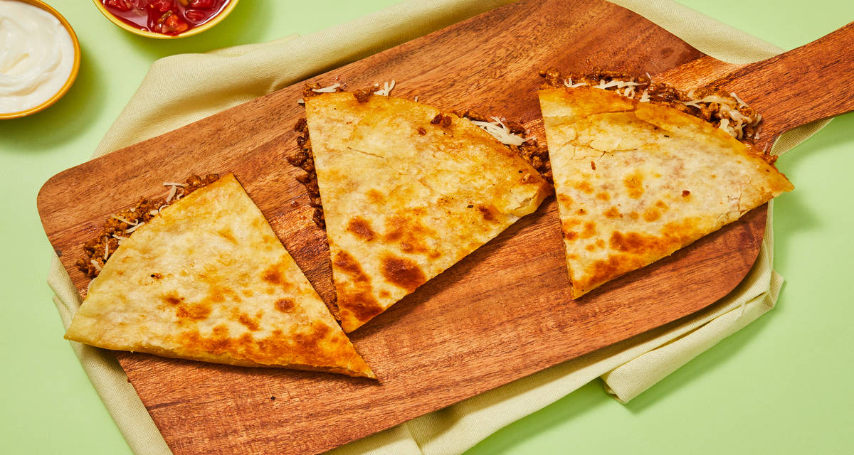 Tex-Mex Plant-Based Protein Quesadillas Protein that tastes like meat (without the meat)