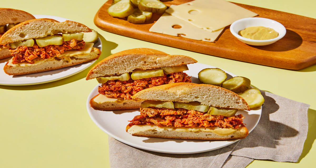 In a Pickle Pulled Pork Sandos with Swiss Cheese & Dijonnaise