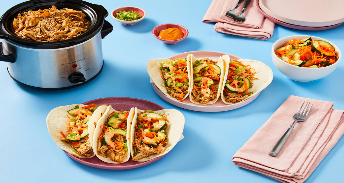 Slow Cooker Bulgogi Chicken Tacos 2x the delicious servings!