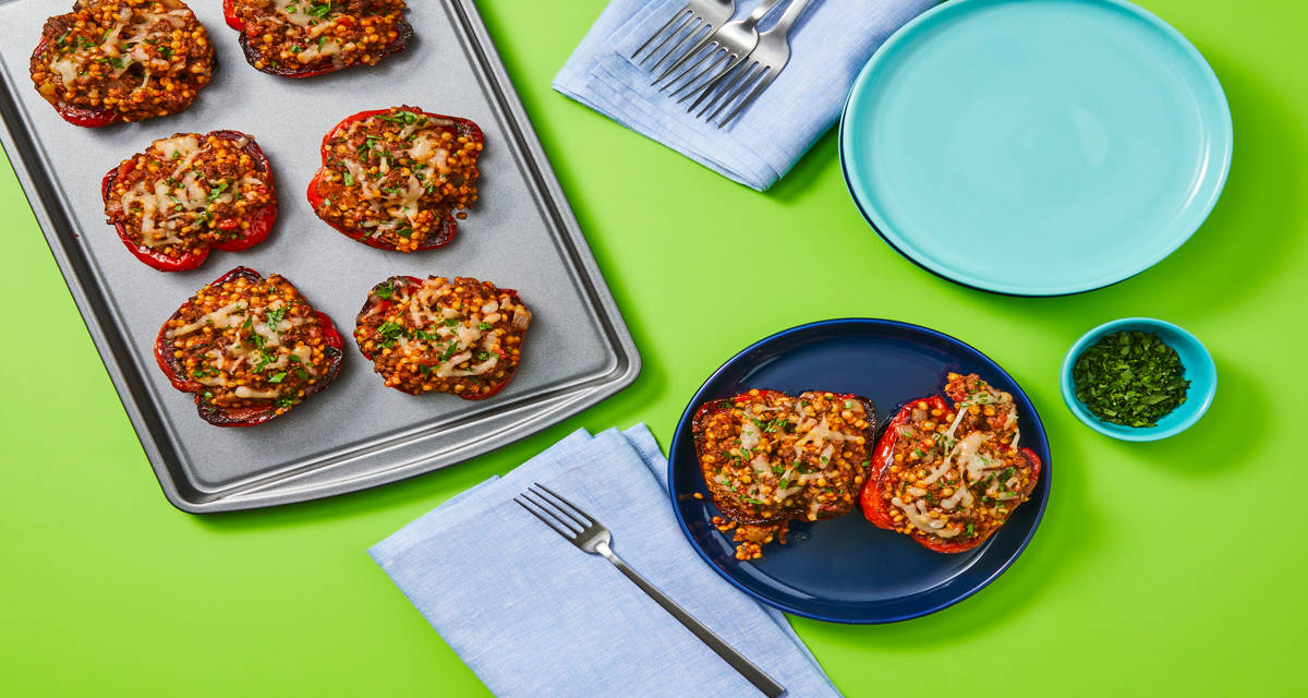 Italian Beef Stuffed Peppers 2x the delicious servings!