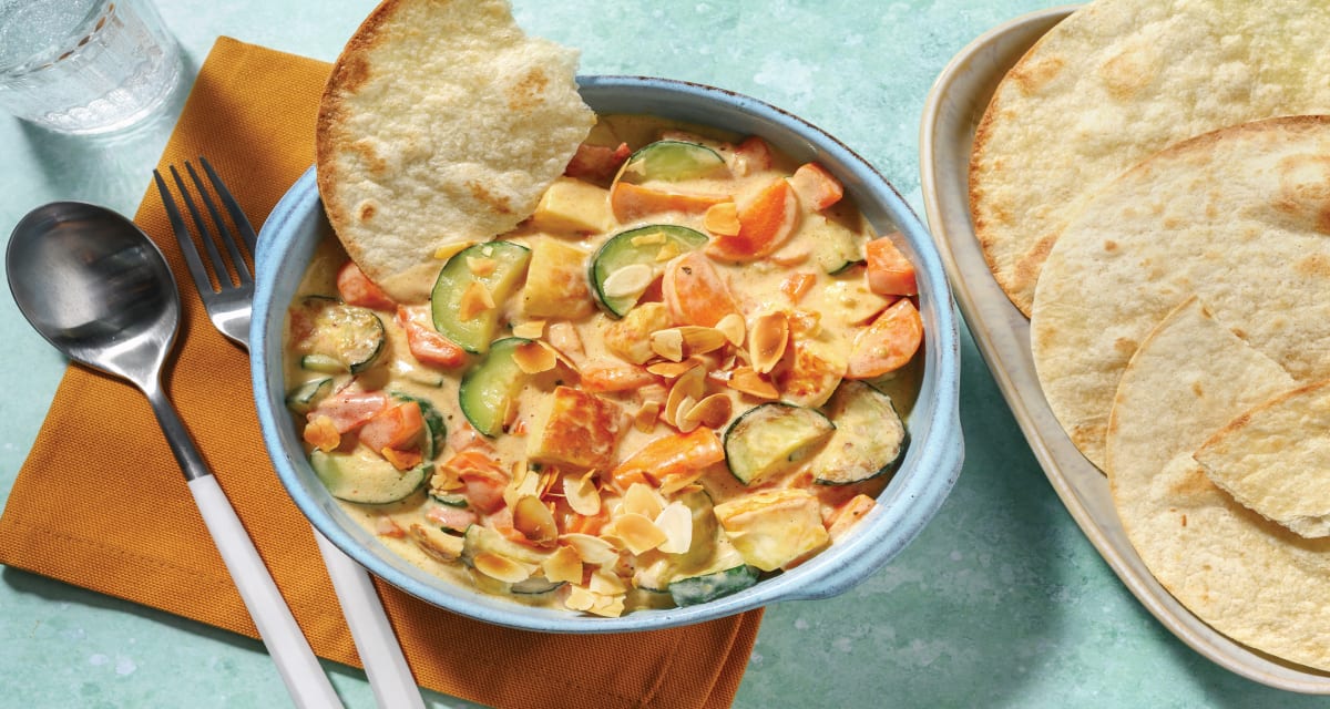 One-Pot Haloumi & Veggie Indian Curry with Mini Tortillas-image