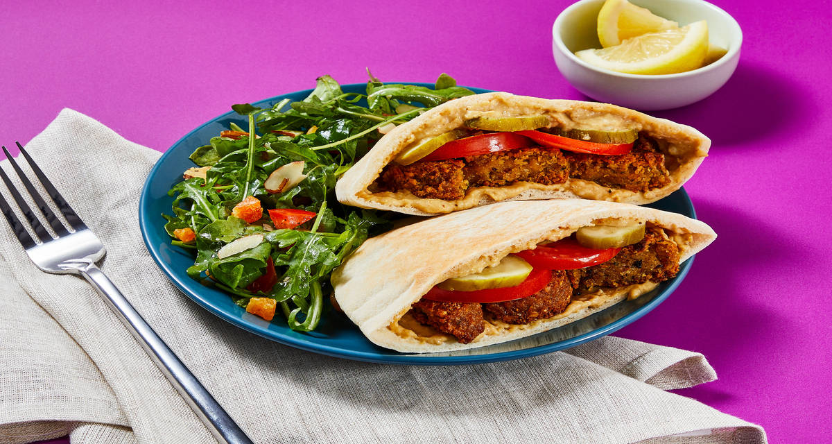 Falafel-Stuffed Pitas with the Works Elevated Dinners, Impressively Easy