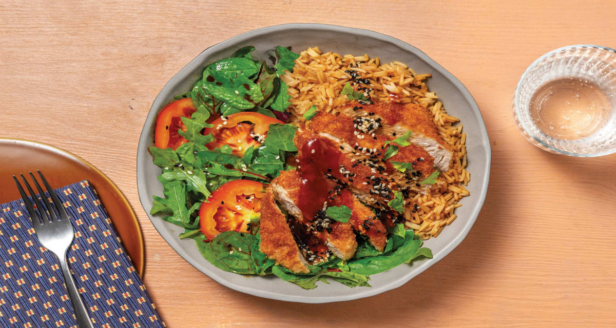 BBQ Tonkatsu Chicken Bento Bowl Recipe