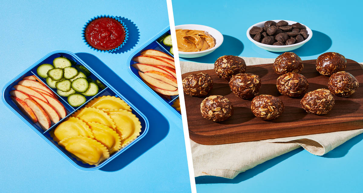 Kids’ Butternut Squash Stuffed Pasta + Snack: Chocolate Peanut Butter Oat Bites