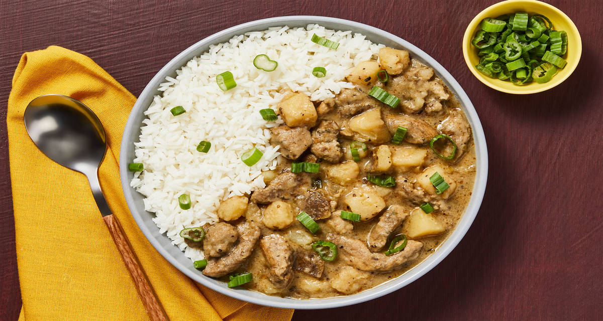 Creamy Chicken & Potato Stew over Rice