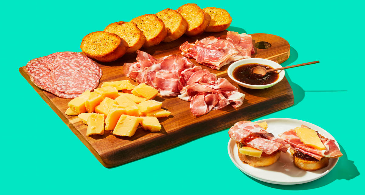 Gouda & Charcuterie Board with Baguette & Fig Jam | 2-4 Servings