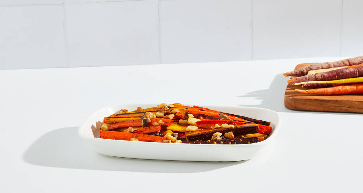 Maple Rainbow Carrots 2-4 Servings | walnuts