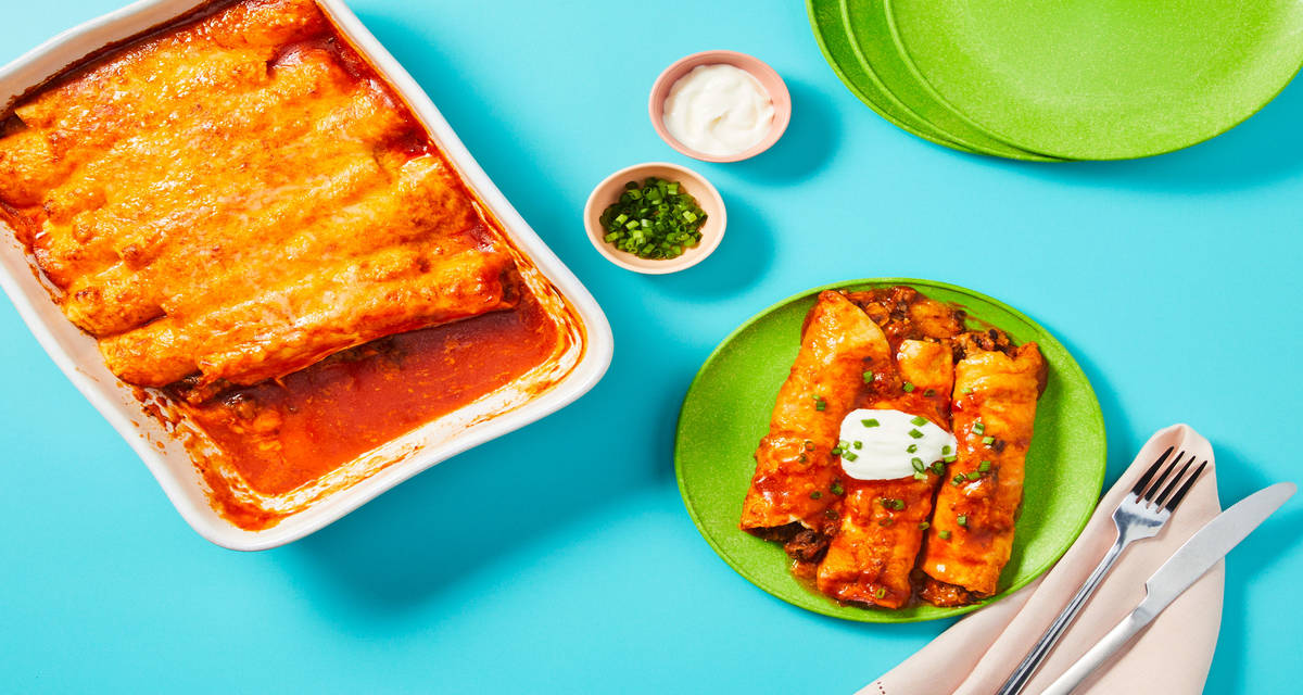 Cheesy Chicken & Black Bean Enchiladas 2x the delicious servings!
