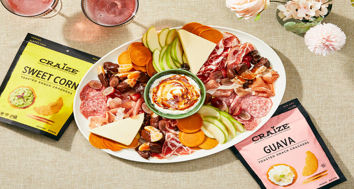 Valentine’s Charcuterie & Cracker Board with Figgy Ricotta, Chocolate-Dipped Mandarins & Fresh Fruit