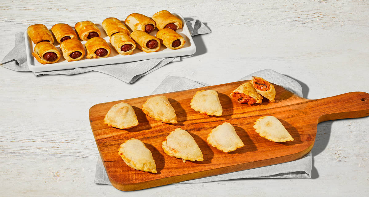 Beef Bagel Dogs & Pizza Empanadas The dream team. | 4-6 Servings