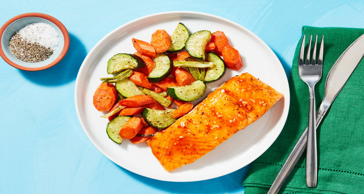 Sheet Pan Sweet Thai Chili Salmon with Broccoli, Zucchini & Scallions