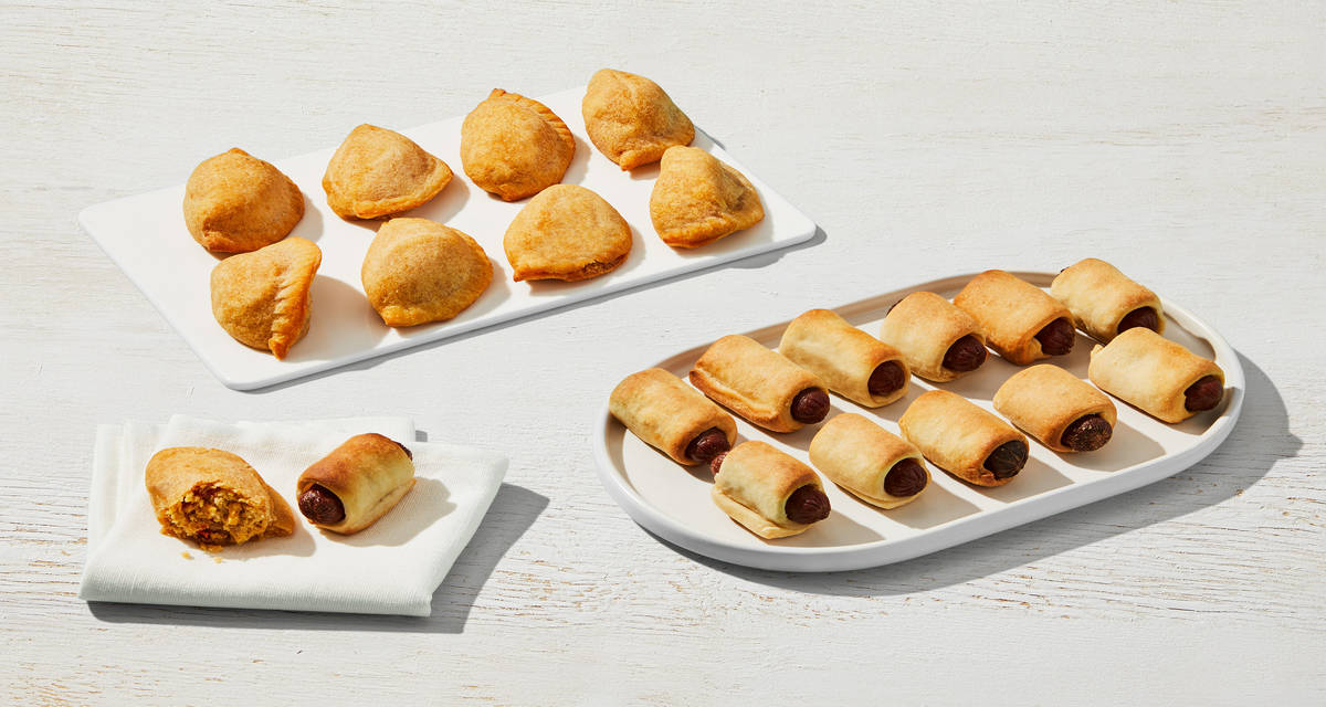 Beef Bagel Dogs & Chicken Empanadas  A match made in snack heaven | 4 - 6 Servings