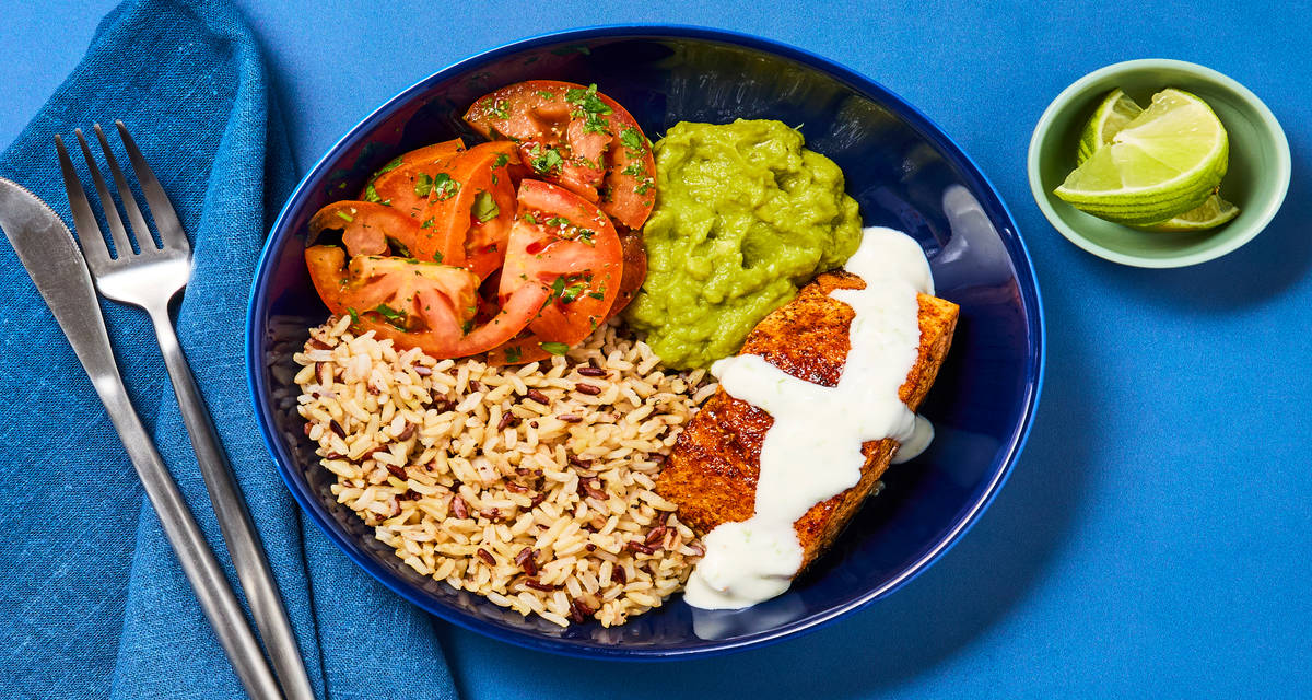 Zesty Salmon & Guacamole Grain Bowls Elevated Dinners, Impressively Easy