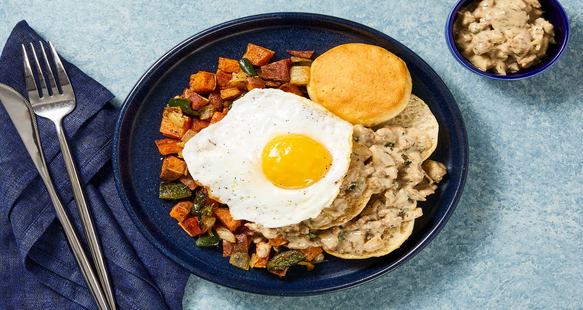 Buttermilk Biscuits Pork Sausage Gravy Recipe HelloFresh