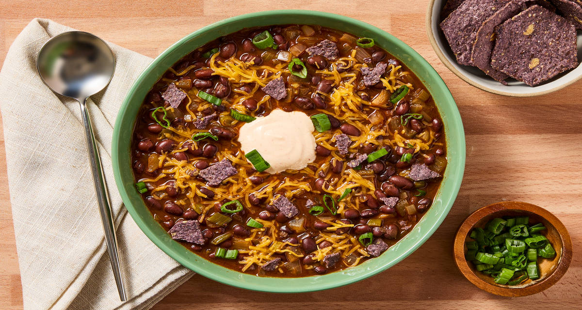 W34 MOD One-Pot Mexicali Beef & Black Bean Soup with the Works