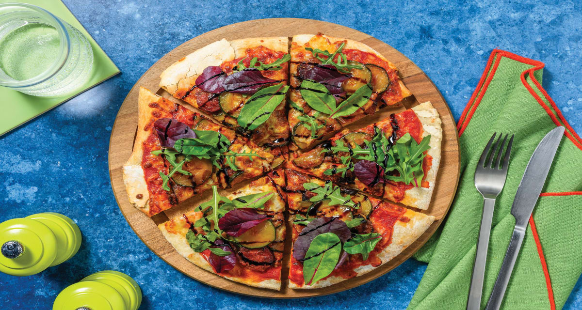 Easy Chorizo, Chicken & Courgette Pizza with Balsamic Salad-image