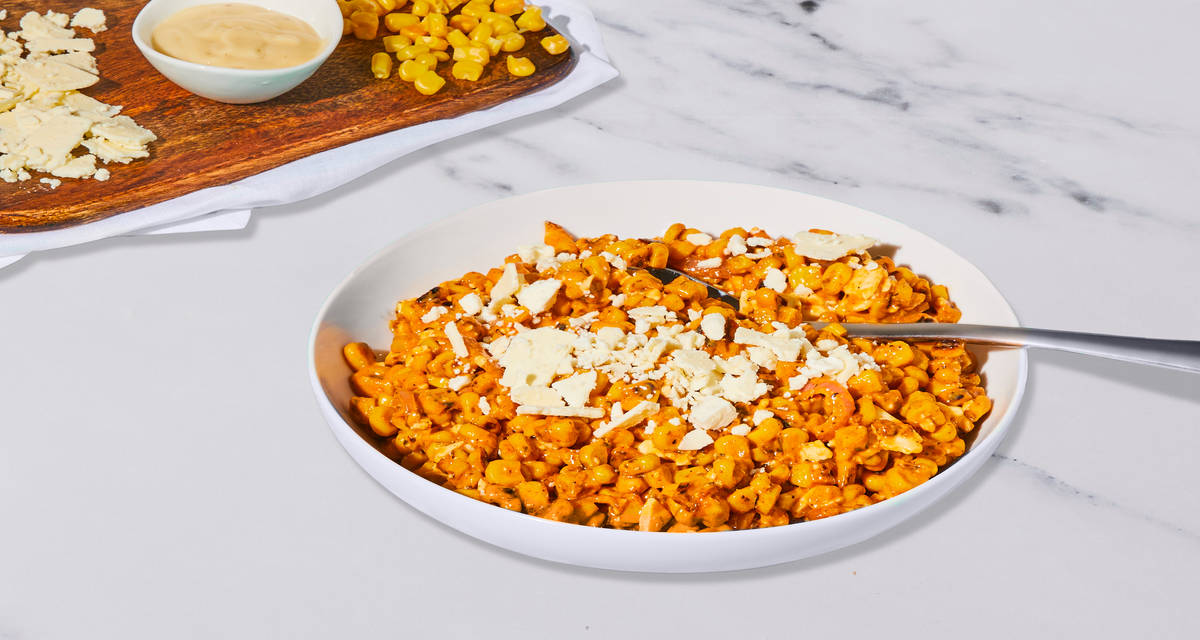 Blackened Corn Salad with Feta Prepare to be a-maized! | 2 Servings