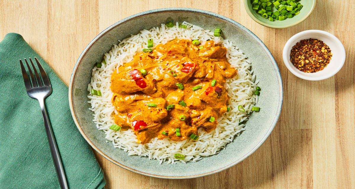Coconut Shrimp Curry with Bell Pepper over Basmati Rice