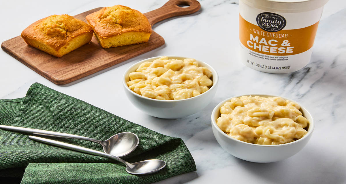 White Cheddar Mac with Honey Butter Cornbread | 2-3 Servings
