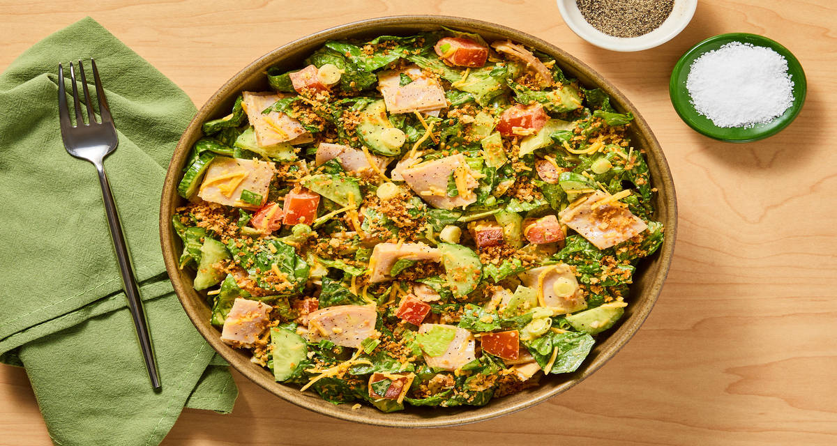 Honey Mustard Turkey Chopped Salad with Buttery Breadcrumbs
