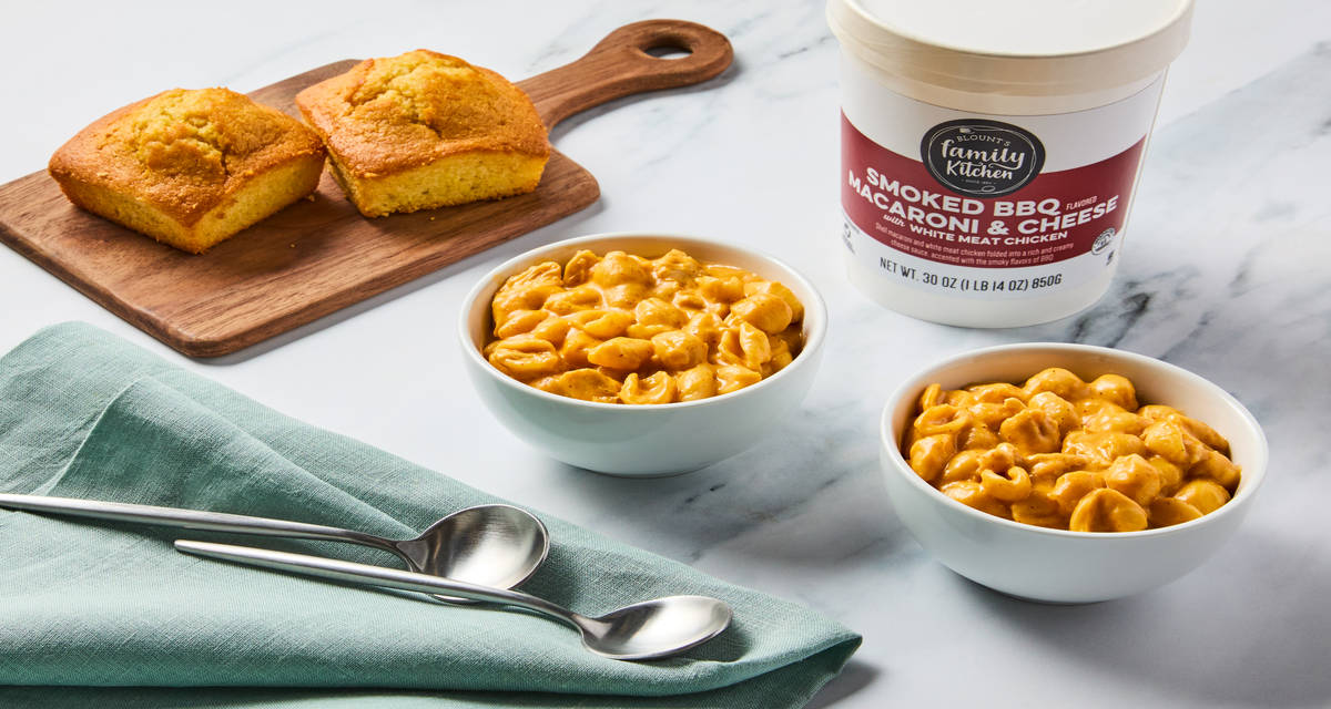 BBQ Chicken Mac with Honey Butter Cornbread | 2-3 Servings
