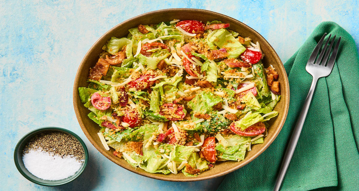 BLT Blue Cheese Chopped Salad with Grape Tomatoes, White Cheddar & Crispy Panko