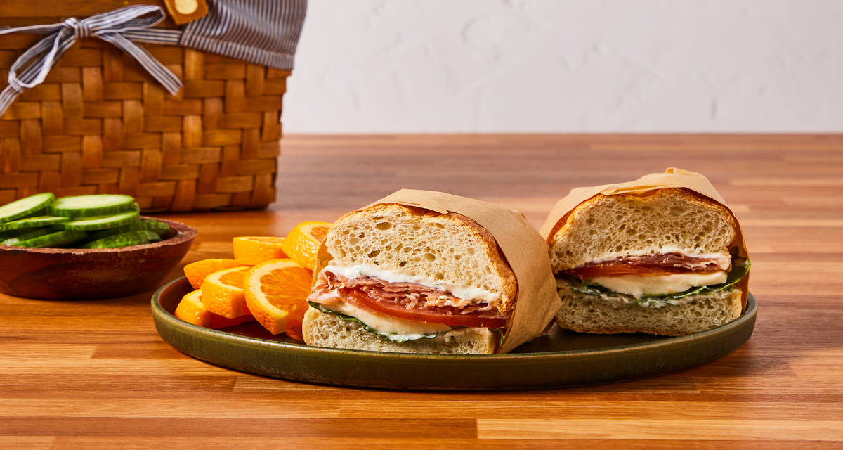 Prosciutto, Mozz & Arugula Picnic Sandos Perfectly packable sandwiches for your next adventure!