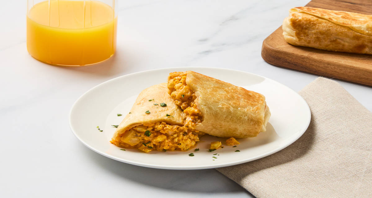 Egg & Cheddar Burritos Stuffed with cheesy goodness | 2 servings