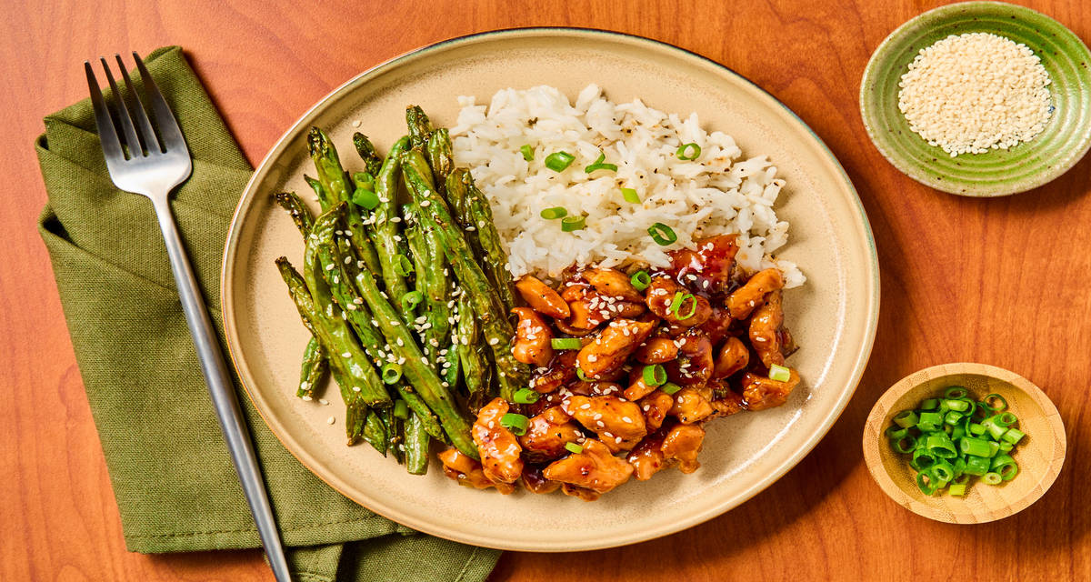 Sweet Soy Honey Turkey with Green Beans & Jasmine Rice
