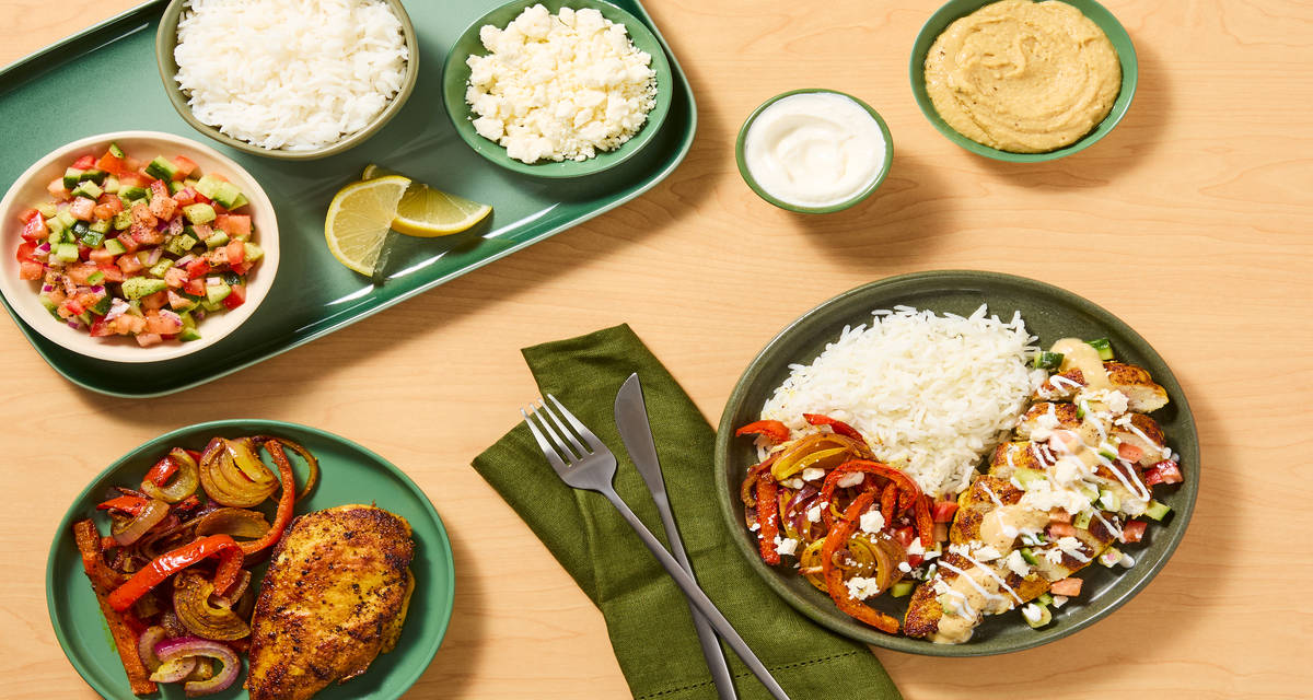 Loaded Shawarma-Style Chicken & Rice Bar One recipe—endless ways to enjoy!