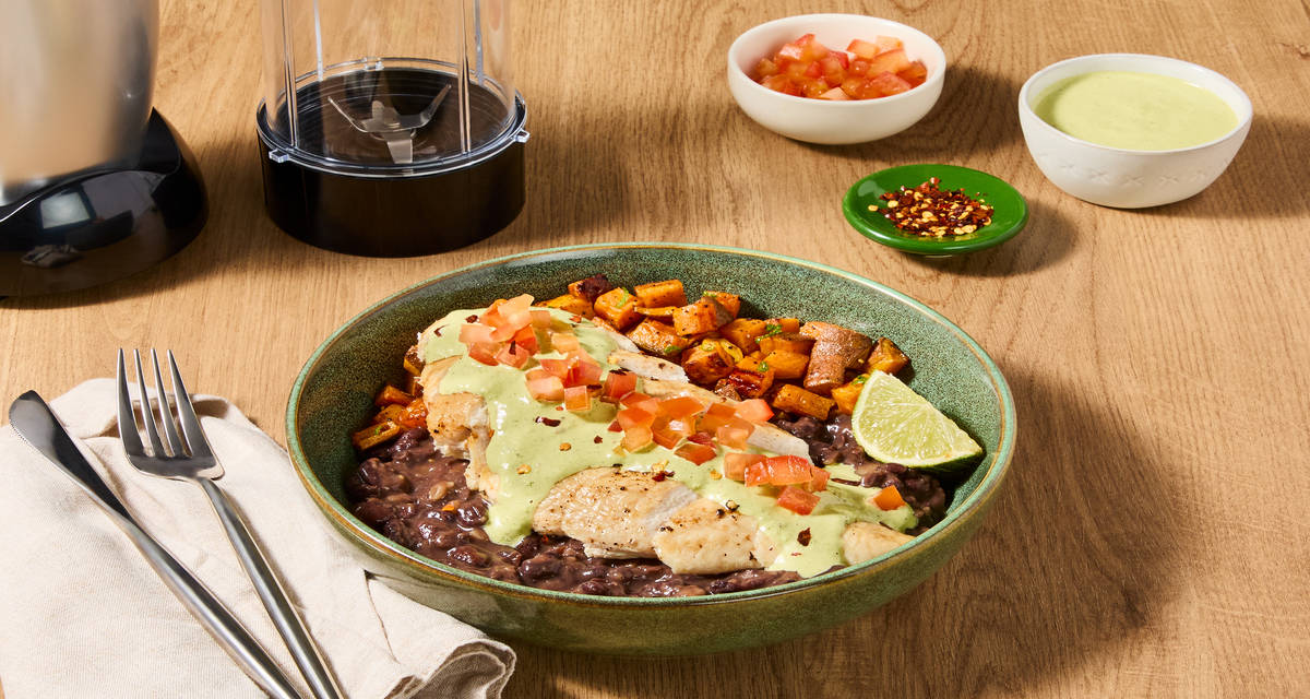 Spicy Peruvian Aji Verde Chicken Bowls Note: Blender required