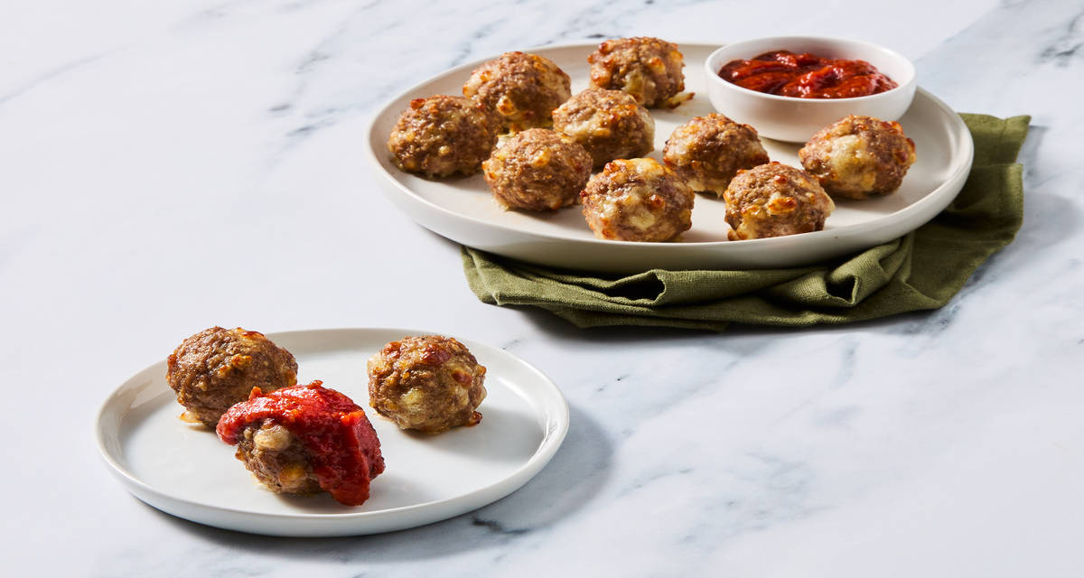 Cheesy Pork Sausage Meatballs  with Marinara Sauce | Serves 2
