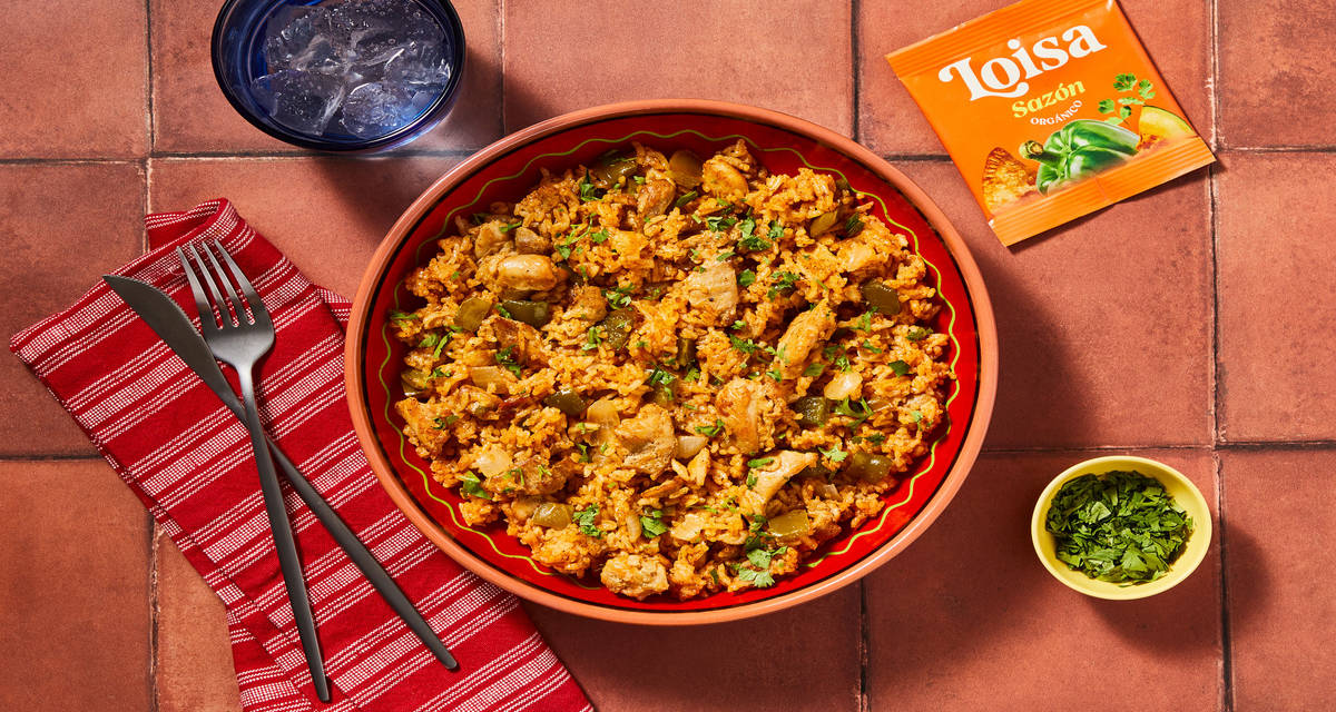 Puerto Rican-Style Sazón Chicken & Rice with Dark Meat Chicken & Cilantro