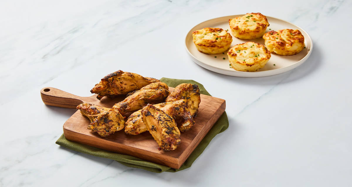 Chicken Wings & Potatoes Au Gratin Just wing it. | 2 Servings