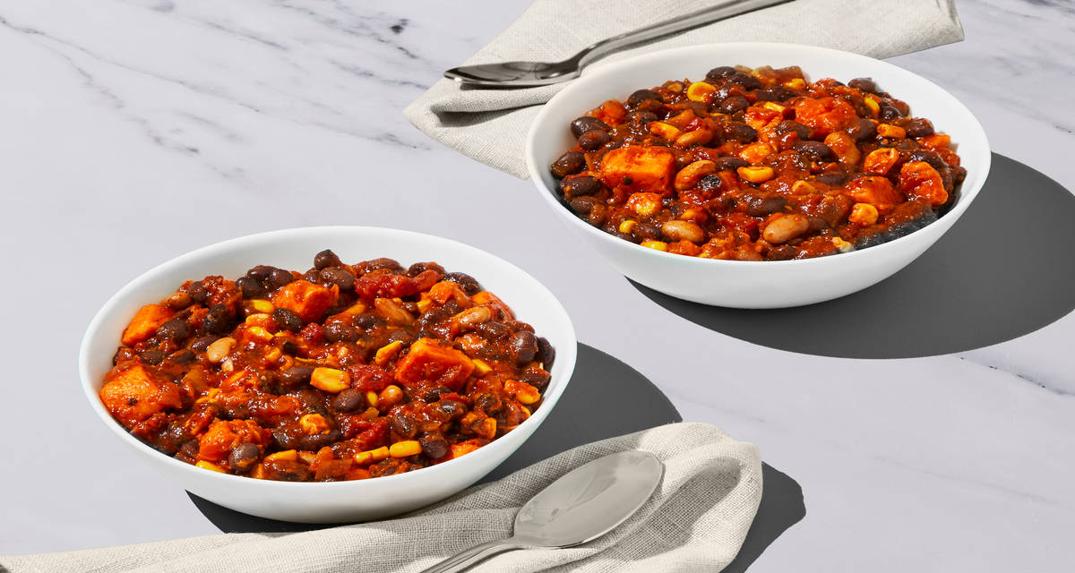 Vegan Sweet Potato Chili with black beans | 2-3 Servings