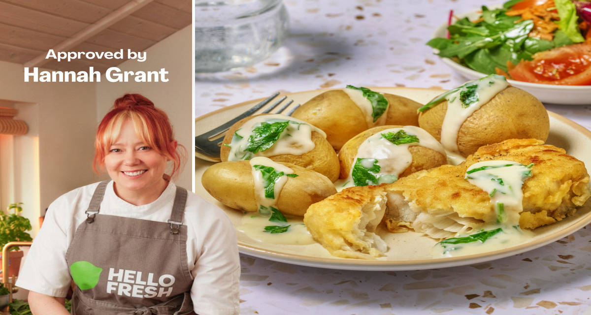 Fiskfilé med persiljesås med kokt potatis och tomat- och morotssallad