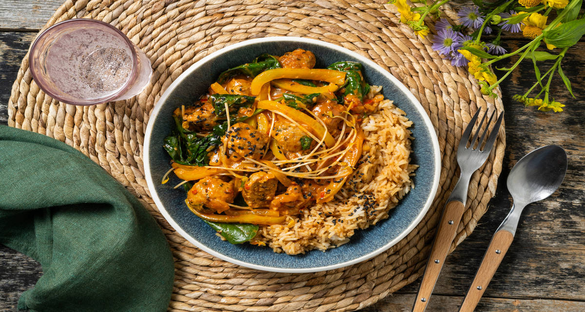 s&g chicken met spinazie, paprika en taugé