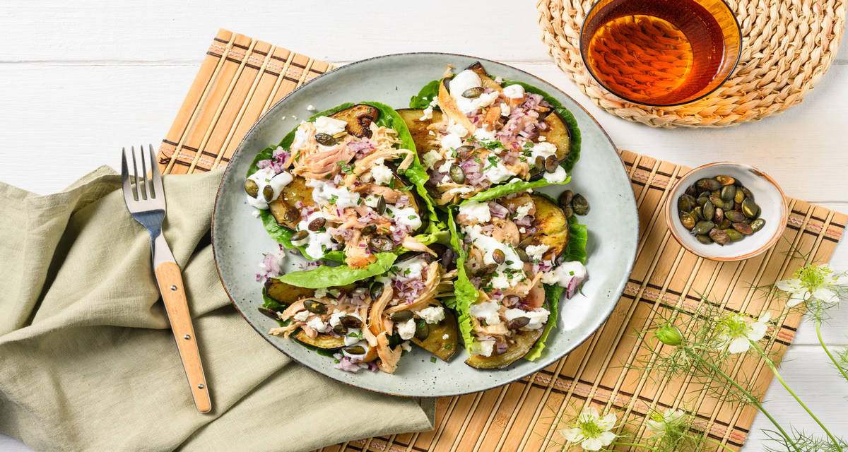 Eend met feta en aubergine
