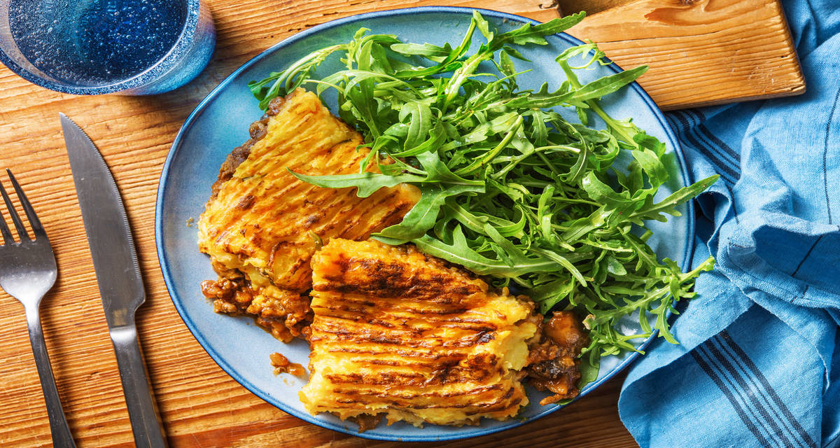 Shepherd's pie med rucola
