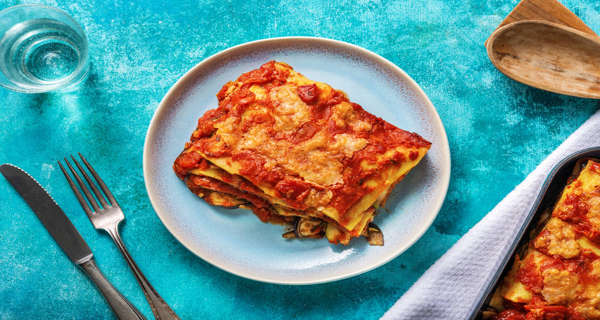 Lasagne aux légumes grillés & Mozzarella di Bufala préparées avec des pâtes fraiches