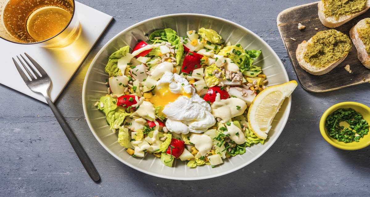 Pocheret æg med frisk sommersalat & sennepsdressing (OBS! Æg medfølger ikke)